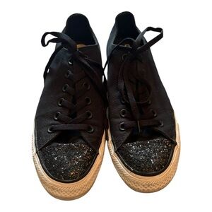 Converse Women's Black Glitter Sneakers Womens Size 9